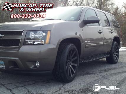 vehicle gallery/chevrolet tahoe dub shot calla s121  Black & Machined with Dark Tint wheels and rims
